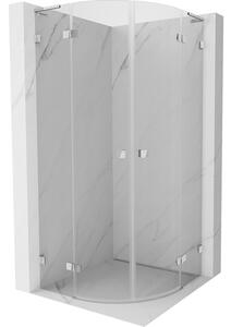Mexen Lunar, cabină de duș semicirculară L cu balamale 70 x 70 cm, sticlă transparentă de 8 mm, profil cromat, 833L-070L-070P-01-00