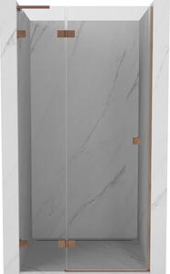 Mexen Lunar L, Ușă de duș cu balamale pe stânga 70 cm, sticlă transparentă de 8 mm, profil mat cupru, 834L-070-000-65-00-L