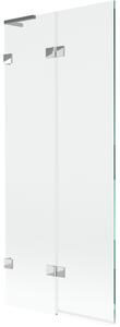Mexen Lunar L, paravan de cadă cu 2 aripi stânga 80 x 150 cm, sticlă transparentă, crom, 897L-080-100-01-00-L