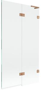 Mexen Lunar L, paravan de baie cu 2 aripi dreapta 100 x 150 cm, sticlă transparentă, cupru mat, 897L-100-100-65-00-P