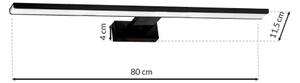 Iluminare pentru oglindă de baie LED SHINE BLACK, 15W, 230V, 80 cm, IP44, negru