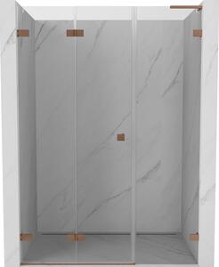 Ușă de duș pliabilă stânga Mexen Lunar-F, L, 150 cm, sticlă transparentă de 8 mm, profil mat cupru, 836SL-150-050-65-00-L