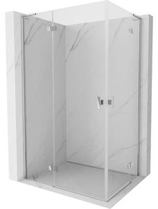 Cabină de duș Mexen Mist-H L Duo cu 2 aripi 90 x 80 cm, sticlă transparentă, profil cromat, 8A5L-090L-080P-01-00