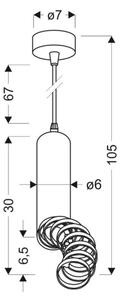 Lustră pe cablu TUBA 1xGU10/50W/230V alb