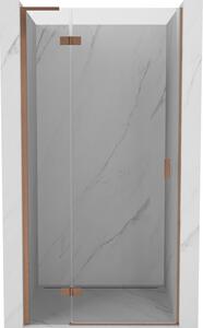 Mexen Mist-H L, ușă de duș cu 1 canat stânga 75 cm, sticlă transparentă, profil mat cupră, 8A5L-075-000-65-00-L