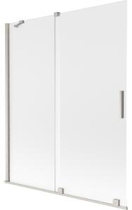 Mexen Velar, paravan de baie glisant cu 2 aripi 140 x 150 cm, sticlă mată 8 mm, oțel periat, 896-140-000-31-97