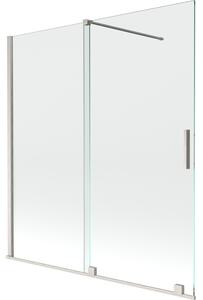 Mexen Velar, paravan de baie glisant cu 2 aripi 150 x 150 cm, sticlă transparentă de 8 mm, oțel periat, 896-150-000-01-97