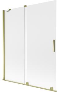 Mexen Velar, paravan de baie glisant cu 2 aripi 140 x 150 cm, sticlă mată 8 mm, auriu strălucitor, 896-140-000-31-50