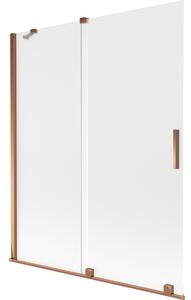 Mexen Velar, paravan de baie glisant cu 2 aripi 140 x 150 cm, sticlă mată 8 mm, aur roz, 896-140-000-31-60