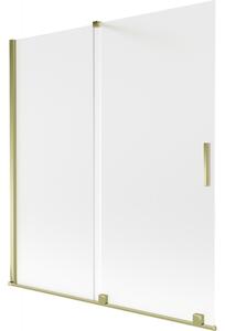 Mexen Velar, paravan de baie glisant cu 2 aripi 150 x 150 cm, sticlă mată 8 mm, auriu strălucitor, 896-150-000-31-50