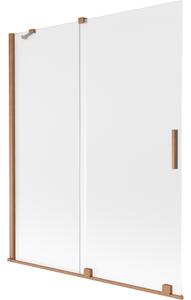 Mexen Velar, paravan de baie glisant cu 2 aripi 140 x 150 cm, sticlă mată 8 mm, cupru mat, 896-140-000-31-65