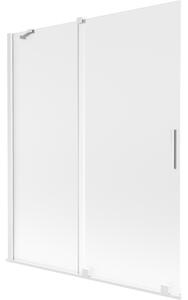 Mexen Velar, paravan de baie glisant cu 2 aripi 140 x 150 cm, sticlă mată 8 mm, alb mat, 896-140-000-31-20