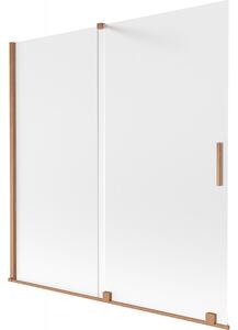 Mexen Velar, paravan de baie glisant cu 2 aripi 160 x 150 cm, sticlă mată 8 mm, cupru mat, 896-160-000-31-65