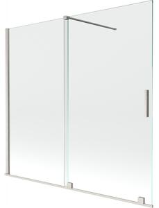 Mexen Velar, paravan de baie glisant cu 2 aripi 170 x 150 cm, sticlă transparentă de 8 mm, oțel periat, 896-170-000-01-97