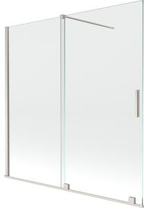 Mexen Velar, paravan de baie glisant cu 2 aripi 160 x 150 cm, sticlă transparentă de 8 mm, oțel periat, 896-160-000-01-97