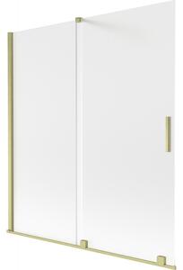 Mexen Velar, paravan de baie glisant cu 2 aripi 150 x 150 cm, sticlă mată 8 mm, auriu mat, 896-150-000-31-55