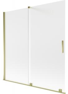 Mexen Velar, paravan de baie glisant cu 2 aripi 160 x 150 cm, sticlă mată 8 mm, auriu strălucitor, 896-160-000-31-50