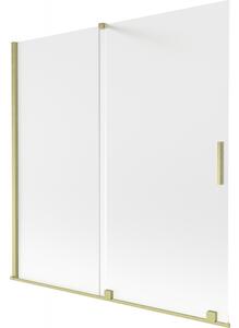 Mexen Velar, paravan de baie glisant cu 2 aripi 160 x 150 cm, sticlă mată 8 mm, auriu mat, 896-160-000-31-55