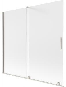 Mexen Velar, paravan de baie glisant cu 2 aripi 170 x 150 cm, sticlă mată 8 mm, oțel periat, 896-170-000-31-97