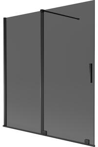 Mexen Velar, paravan de baie glisant cu 2 aripi 150 x 150 cm, sticlă gri 8 mm, negru mat, 896-150-000-41-70