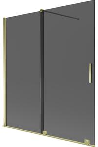 Mexen Velar, paravan de baie glisant cu 2 aripi 150 x 150 cm, sticla gri 8 mm, auriu lucios, 896-150-000-41-50
