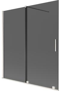 Mexen Velar, paravan de baie glisant cu 2 aripi 150 x 150 cm, sticlă gri 8 mm, oțel periat, 896-150-000-41-97