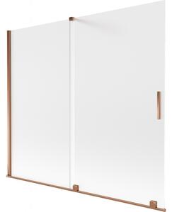 Mexen Velar, paravan de baie glisant cu 2 aripi 180 x 150 cm, sticlă mată 8 mm, aur roz, 896-180-000-31-60