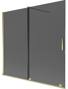Mexen Velar, paravan de baie glisant cu 2 aripi 170 x 150 cm, sticla gri 8 mm, auriu lucios, 896-170-000-41-50