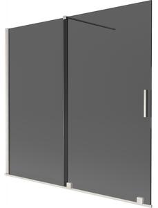 Mexen Velar, paravan de baie glisant cu 2 aripi 170 x 150 cm, sticlă gri 8 mm, oțel periat, 896-170-000-41-97