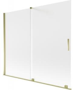 Mexen Velar, paravan de baie glisant cu 2 aripi 180 x 150 cm, sticlă mată 8 mm, auriu strălucitor, 896-180-000-31-50