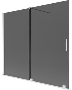 Mexen Velar, paravan de baie glisant cu 2 aripi 180 x 150 cm, sticlă gri 8 mm, crom, 896-180-000-41-01