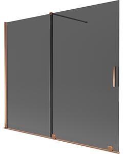 Mexen Velar, paravan de baie glisant cu 2 aripi 180 x 150 cm, sticlă gri 8 mm, aur roz, 896-180-000-41-60
