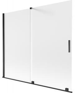 Mexen Velar, paravan de baie glisant cu 2 aripi 180 x 150 cm, sticlă mată 8 mm, negru mat, 896-180-000-31-70