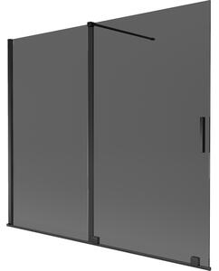 Mexen Velar, paravan de baie glisant cu 2 aripi 180 x 150 cm, sticlă gri 8 mm, negru mat, 896-180-000-41-70