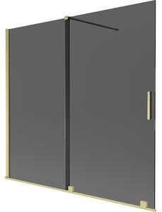 Mexen Velar, paravan de baie glisant cu 2 aripi 170 x 150 cm, sticlă gri 8 mm, auriu mat, 896-170-000-41-55