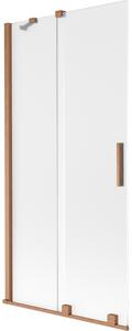 Mexen Velar, paravan de baie glisant cu 2 aripi 90 x 150 cm, sticlă mată 8 mm, cupru mat, 896-090-000-31-65