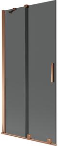 Mexen Velar, paravan de baie glisant cu 2 aripi 90 x 150 cm, sticlă gri 8 mm, aur roz, 896-090-000-41-60