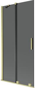 Mexen Velar, paravan de baie glisant cu 2 aripi 95 x 150 cm, sticlă gri 8 mm, auriu mat, 896-095-000-41-55