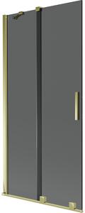 Mexen Velar, paravan de baie glisant cu 2 aripi 95 x 150 cm, sticla gri 8 mm, auriu lucios, 896-095-000-41-50