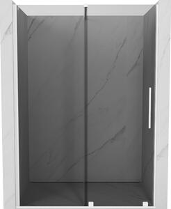 Mexen Velar, usa de dus culisanta pentru deschidere 140 cm, sticla gri 8mm, alb mat, 871-140-000-41-20