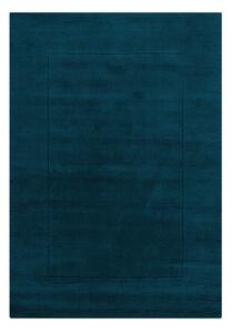 Covor albastru închis țesut manual din lână 160x230 cm Textured Wool Border – Flair Rugs
