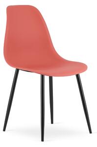 Scaun coral OSAKA cu picioare negre