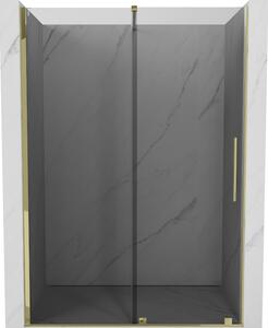 Mexen Velar, usa de dus culisanta pentru deschidere 130 cm, sticla gri 8mm, auriu lucios, 871-130-000-41-50