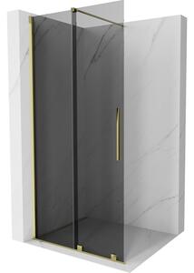 Mexen Velar, paravan de dus cu usa culisanta Walk-in 100 x 200 cm, sticla gri 8mm, auriu lucios, 871-100-000-43-50