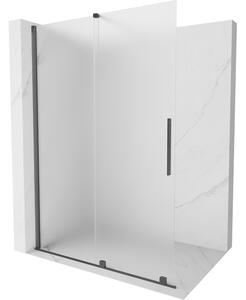 Mexen Velar, paravan de duș cu ușă glisantă Walk-in 150 x 200 cm, sticlă mată 8 mm, grafit lustruit, 871-150-000-33-66