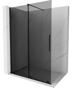 Mexen Velar, paravan de dus cu usa glisanta Walk-in 130 x 200 cm, sticla gri 8mm, negru mat, 871-130-000-43-70