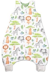 Sac de dormit de vara cu picioare 6-18 luni Kidizi Safari 0.5 tog, mansete transformabile in soseta