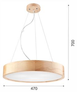 Lustr NATURAL 3xE27/60W/230V, 47 cm, lemn de pin