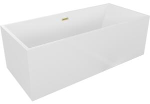 Mexen Vigo, cadă de sine stătătoare 178,5 x 80 cm, alb, preaplin auriu mat, 51251788000-55