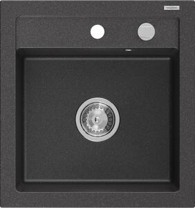 Mexen Vito - chiuveta granit 52.0x49.0cm, 1 camera, pete negre, 6503521000-76